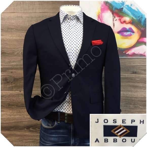JOSEPH ABBBOUD Mens Navy Blazer Sport Coat Casual Jacket Size 40S Wool Suit